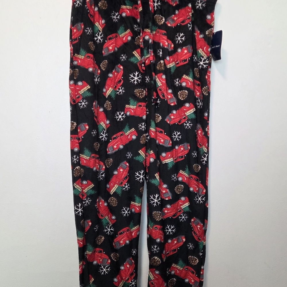 Preswick & Moore Holidays Black Pants with Red and Green Christmas Pickup Sz XL - Picture 3 of 8